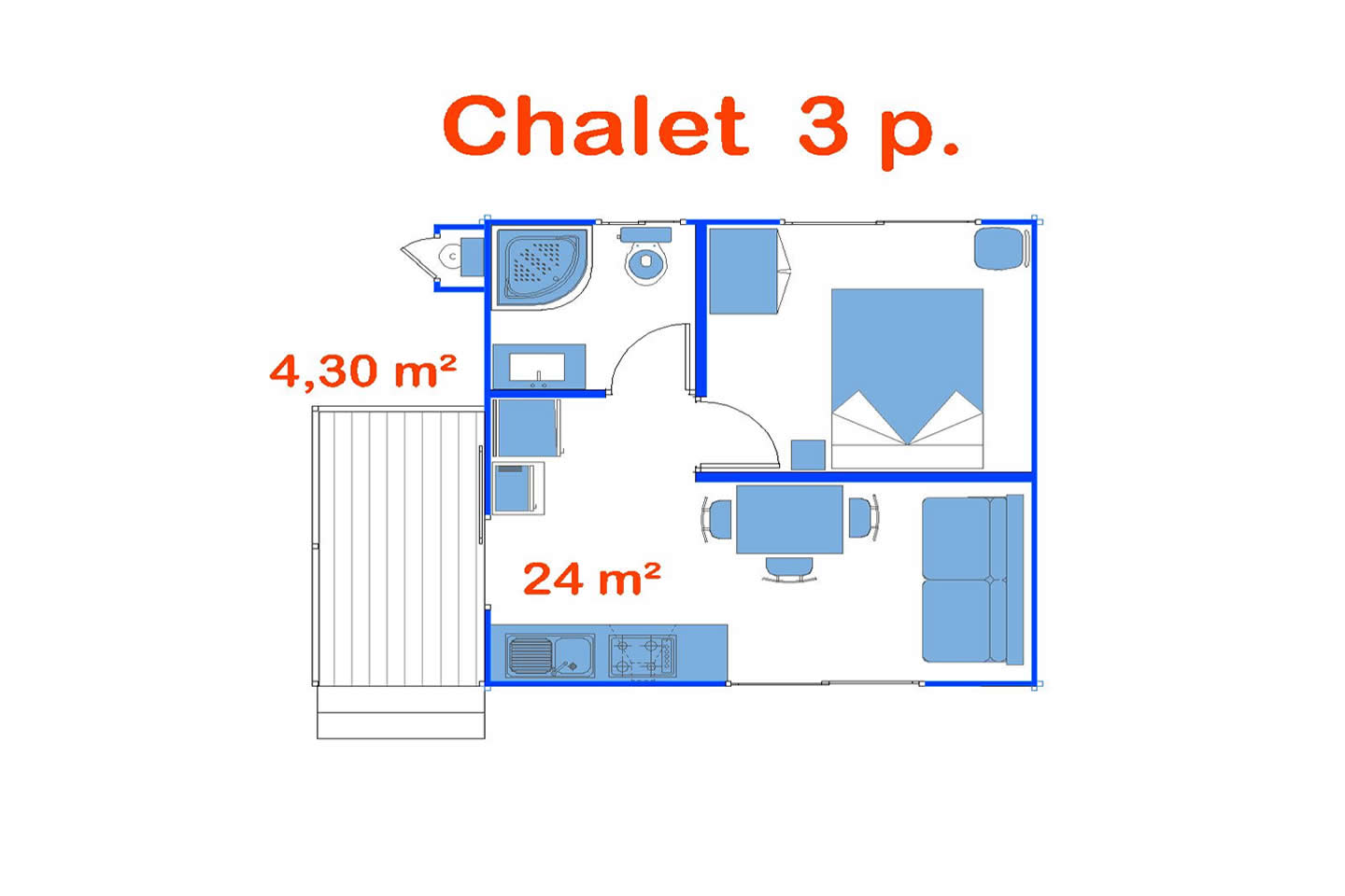 Chalet 3 pax. 4P